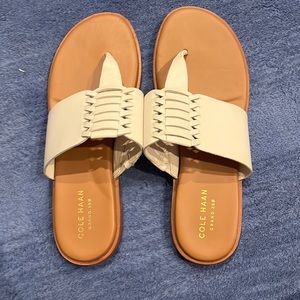 Cole haan flip flops. White and brown. Size 6.5 women’s